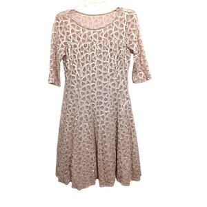 Rabbit Rabbit Rabbit Designs Lace Dress Sz 4 Pink Champagne Fairy Flare Punk